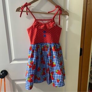 Eleanor Rose Red and Blue Strawberry Dress